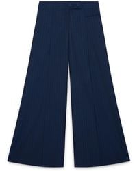 Amanda Thompson Couture - Anderson Flared Trouser Wool & Pinstripe - Lyst