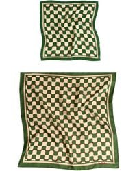 Lost Pattern - Checkerboard Silk Pocket Square & Silk Bandana Scarf Set - Lyst