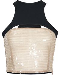 Egyptian Blue - Neutrals Cropped Sequin Tank Top - Lyst
