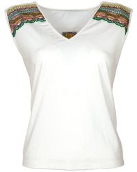 Lalipop Design - Sleeveless Blouse With Colorful Accessories On The Yoke - Lyst