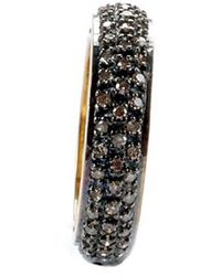 Artisan - Natural Pave Diamond 18k Gold 925 Sterling Silver Vintage Style Band Ring Jewelry - Lyst