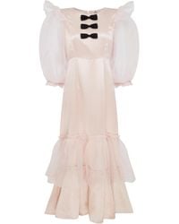 Lisa The Label - Bow Belle Silk Cloud Puff Dress - Lyst