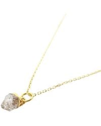 Harfi - Raw Herkimer Diamond Plated April Birthstone Necklace - Lyst
