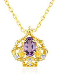 Azura Jewelry New York - Leafy Spade Amethyst Necklace Vermeil - Lyst