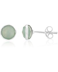 Auree - Savanne Sterling Silver & Aqua Chalcedony Stud Earrings - Lyst