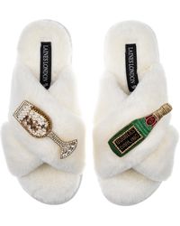 Laines London - Classic Laines Slippers With Bubbles Darling Brooches - Lyst