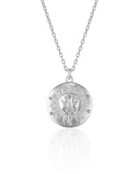 Spero London - Sun Embossed Silhouette Sterling Medal Necklace - Lyst