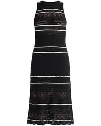 Paisie - Contrast Detail Pointelle Knitted Dress - Lyst