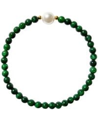 seree - Clara Pearl And Jade Beaded Bracelet - Lyst