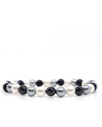 Shar Oke - Shell Pearl & Cubic Zirconia Beaded Bracelet - Lyst
