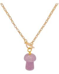 VALERIE CHIC - Mushroom Jade Necklace Vintage Style 18K - Lyst