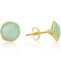 Auree - Savanne Vermeil & Aqua Chalcedony Stud Earrings - Lyst