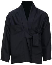 MOE - Deep Burgundy Stripes Wool Vest Jacket - Lyst