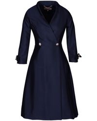 Santinni - Astor Silk Taffeta Dress Coat - Lyst