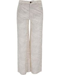 lords of harlech - Neutrals Pheobe Crochet Paisley Ivory Wool Wide-Leg Pant - Lyst