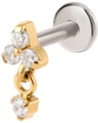 Vanhi - Crystal Dangle Threadless Flat Back Titanium Cartilage Stud - Lyst