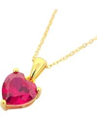 Harfi - Ruby July Birthstone Love Heart Pendant Necklace - Lyst