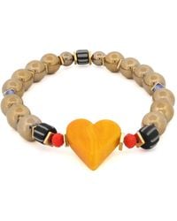 Ebru Jewelry - Murano Glass Heart Hematite Stone Beaded Bracelet - Lyst