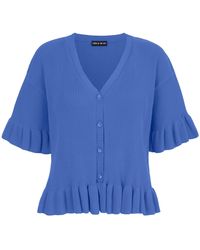 Cara & The Sky - Marlow Ruffle Co-Ord Short Sleeve Cardigan - Lyst