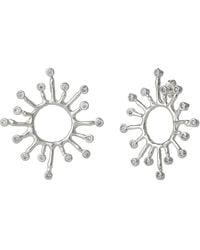 Spero London - Sun Sunburst Large High Quality Crown Natural Textured Molten Sterling Earring - Lyst