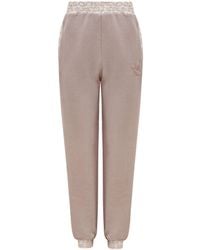 Mandragora - Neutrals Cotton Sweatpants With Jacquard Detailing - Lyst