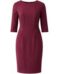 Conquista - Elegant Tailored Midi Dress With 3/4 Sleeves & Sculpted Fit - Lyst