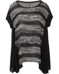Conquista - Contemporary Abstract Crepe & Jersey Oversized Top - Lyst