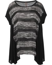 Conquista - Contemporary Abstract Crepe & Jersey Oversized Top - Lyst