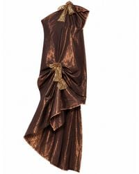 Miro Misljen - Aurelia Bronze Draped Dress - Lyst