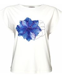 Lalipop Design - Laser-cut Floral Print And Embroidered T-shirt - Lyst
