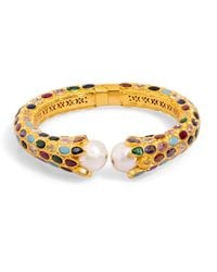 Ebru Jewelry - Cleopatra Multi Gemstone & Pearl Chunky Cuff Bracelet - Lyst