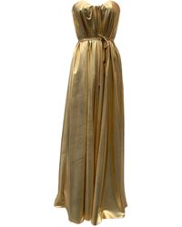 Imaatu - Quiet Glam Maxi Gown – Corseted Premium Faux Leather & Hidden Pockets - Lyst
