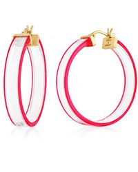 Gold & Honey - Flat Illusion Lucite Hoop Earrings - Lyst
