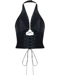 Pcfg - The Party Edit Crisscross Neck Lace-Up Top - Lyst