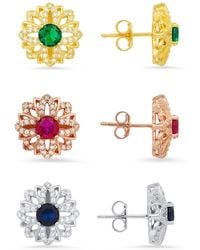 Kylie Harper - Floral Sapphire Stud Earring - Lyst