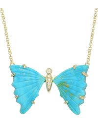 KAMARIA - Butterfly Necklace With Prongs - Lyst
