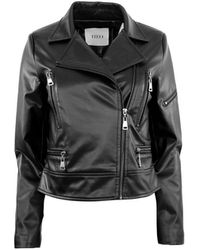 Theo the Label - Hera Vegan Leather Biker Jacket Zipper - Lyst