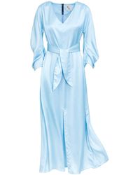 Julia Allert - Satin Ankle-Length Dress With Belt - Lyst