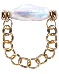 Ora Pearls - Auria Coin Pearl Chain Ring - Lyst
