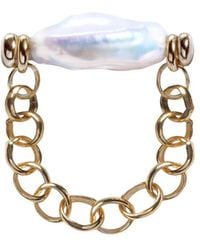 Ora Pearls - Auria Coin Pearl Chain Ring - Lyst