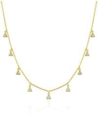 Spero London - Jewelled Triangle Sterling Station Necklace - Lyst