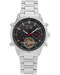 Heritor - Wilhelm Semi-Skeleton Bracelet Watch With Day And Date - Lyst