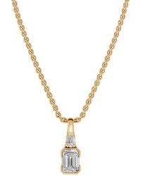 Aya Fine Jewelry - 1.36 Ctw Emerald & Pear Cut Lab Diamond Pendant Necklace - Lyst