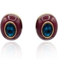 Michael Nash Jewelry - Stephanie Resin Pierced Earring With Sapphire Glass Stone - Lyst