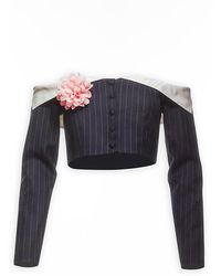Maison sél - Pin Stripped Layd Jacket – Deep - Lyst
