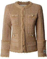 The Extreme Collection - Neutrals Camel Tweed-Style Jacket Bryony - Lyst