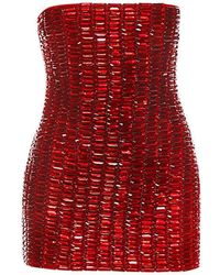 Maison sél - Embellished Velvet Strapless Mini Dress – - Lyst