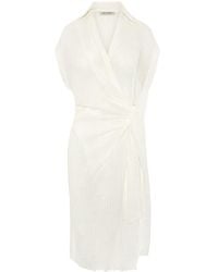 The Summer Edit - Georgia Crinkle Linen Wrap Dress - Lyst