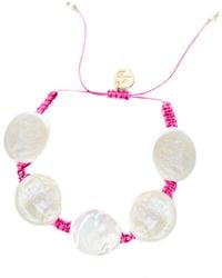 Adriana Pappas Designs - Coin Pearl Bracelet On Colored Cord - Lyst