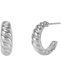 Bermuda Watch Company - Annie Apple Milly Sterling, Croissant Hoop Earrings - Lyst